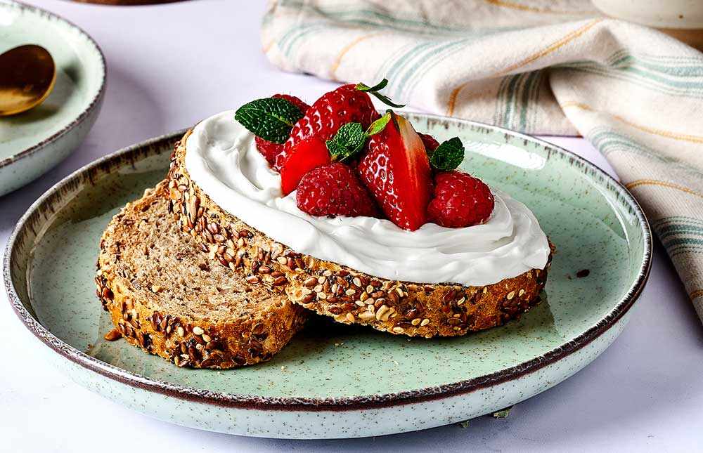 Mixed Berries Toast with Kiri Greek
