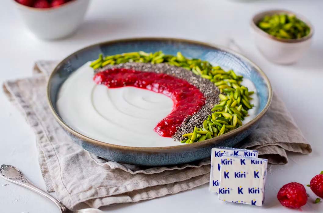 Pistachio and Cardamom Kiri Greek Suhoor Bowl