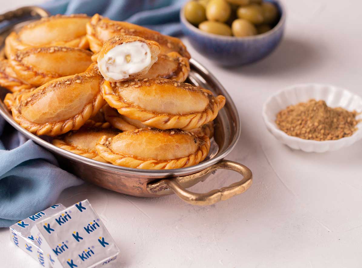 Olive and Zaatar Sambousek with Kiri