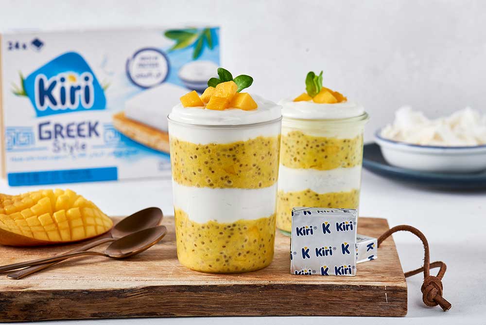 Kiri Greek Style Mango Chia Pudding