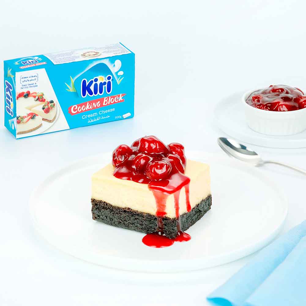 Kiri Brownie Cherry Cheesecake