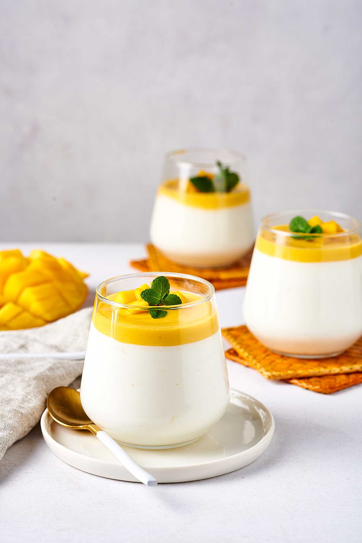 Kiri Cardamom and Mango No Bake Cheesecake Cups