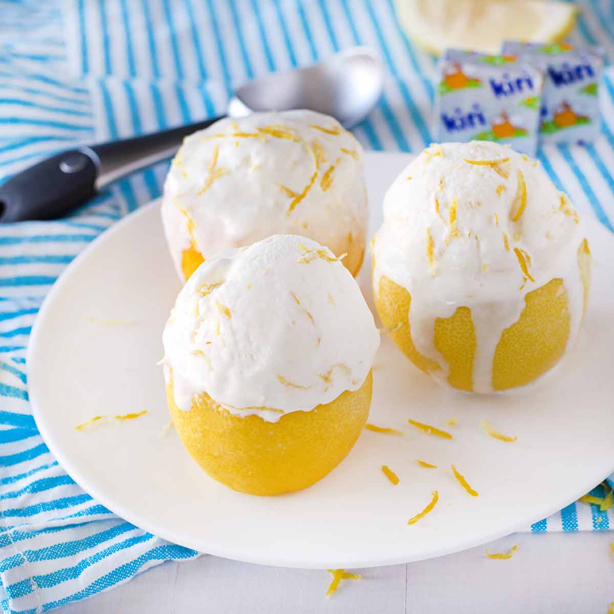 Lemon and Kiri Cheese Ice Cream