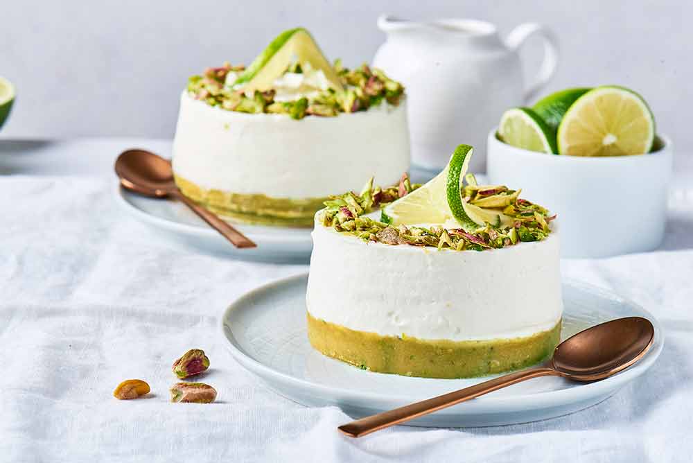 Pistachio and Lemon Mini Cheesecakes with Kiri