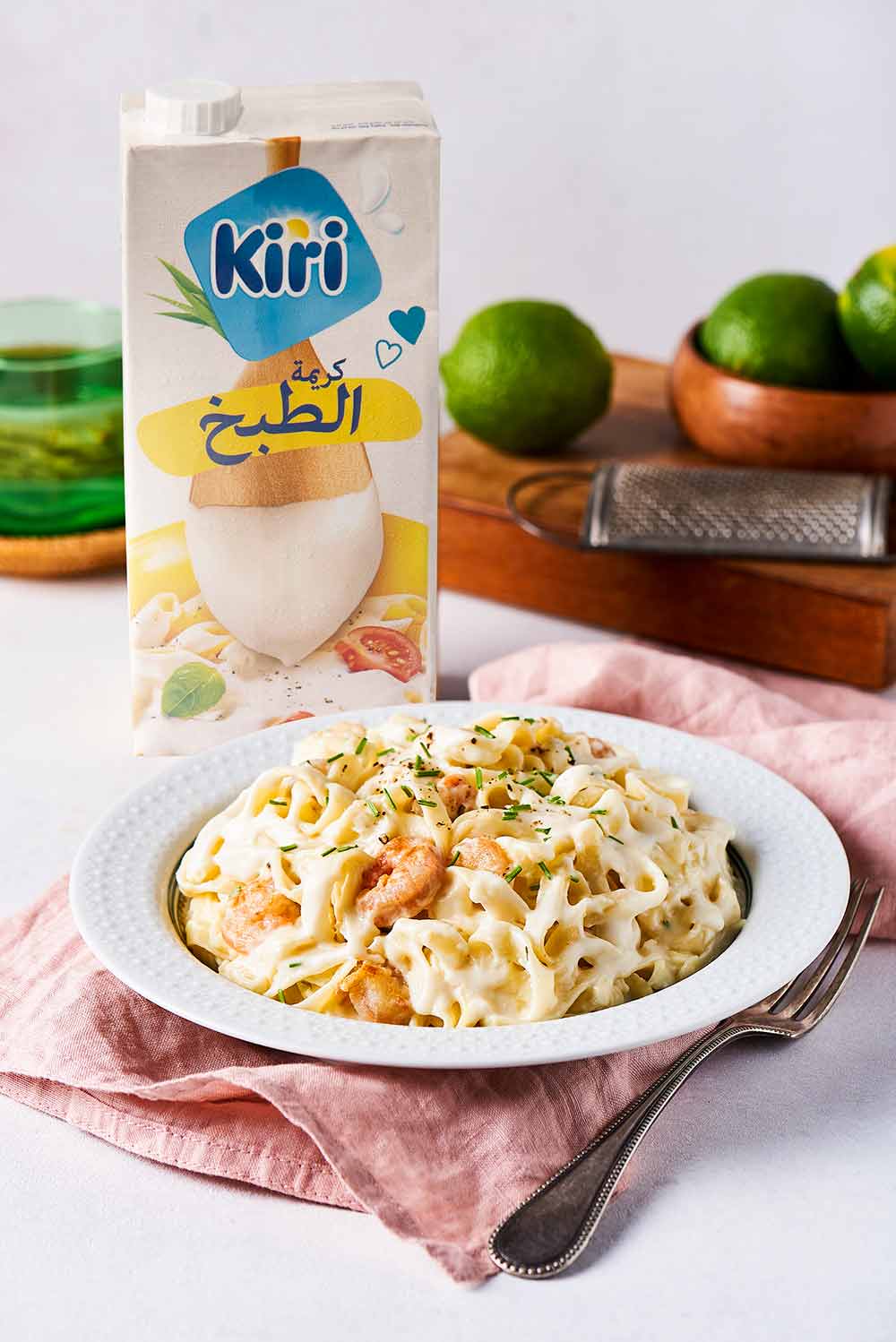 Shrimp Alfredo Pasta with Kiri