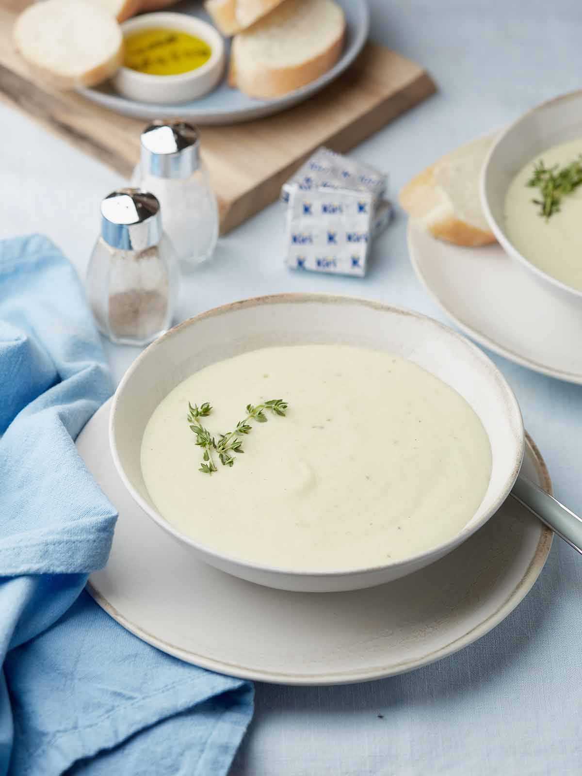 Sweet Potato and Leek Soup with Kiri